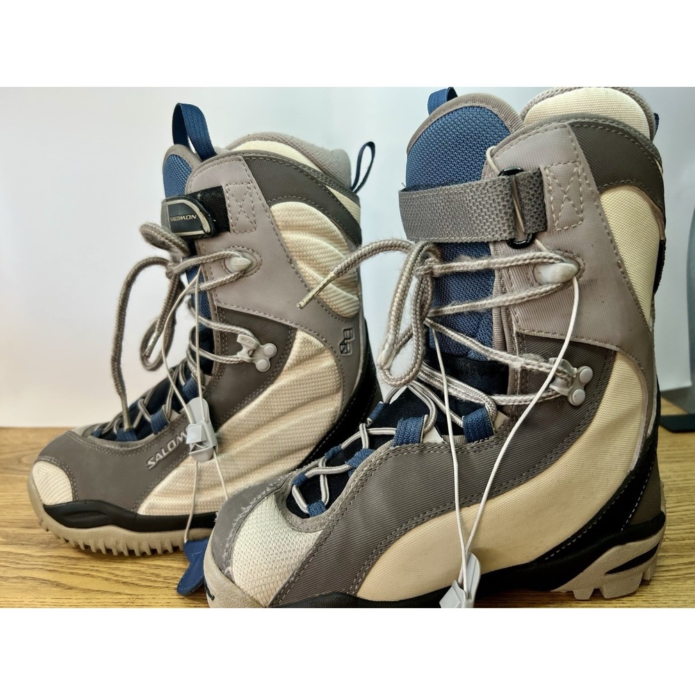 Salomon Womens Snowboard Boots Size 6 Gray Blue Quick Lace All Mtn Freestyle - Picture 8 of 10